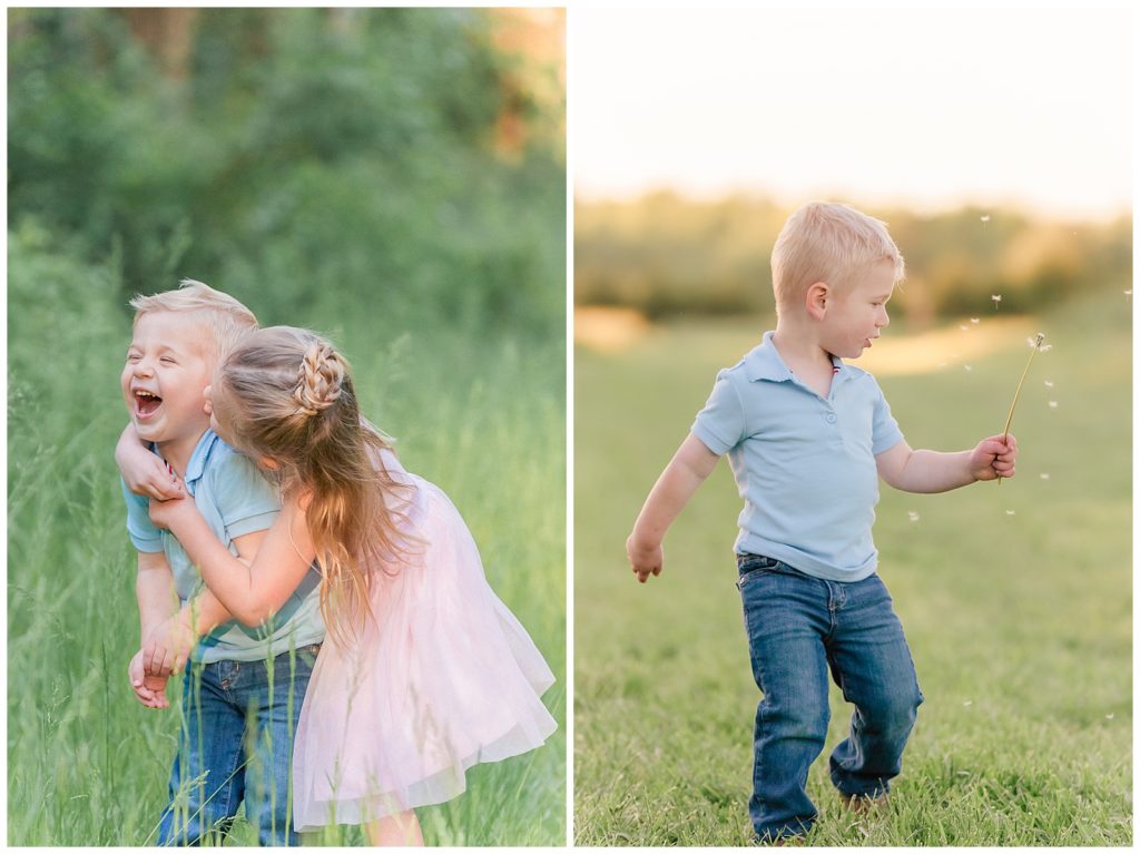 Oliphant family sunset portrait session in Townsend, Delaware by Delaware Family Photographer Christopher Ginn Photography.