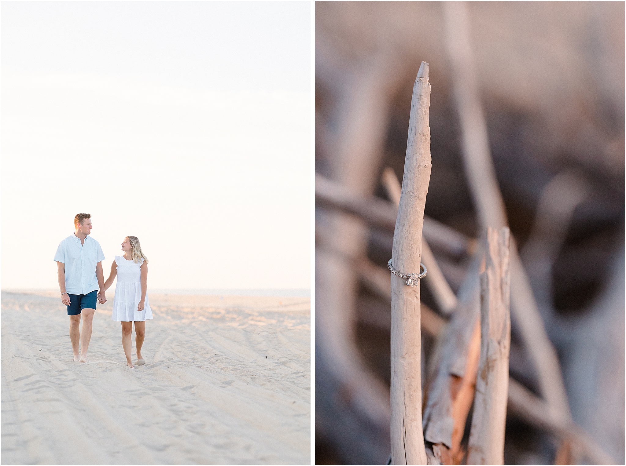 Cape Henlopen State Park,Christopher Ginn Photography,DE,Kelci + Collin,Sand,Smiles,Sunset,baech,bay,couple,lewes,water,waves,